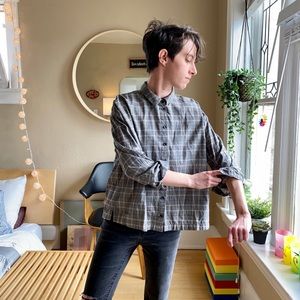 Madewell Boxy Cropped Button Up Size M